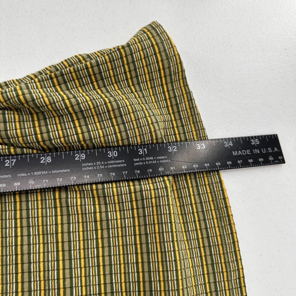 Arizona Jean Co Dress XL Green Yellow Striped Sleeveless Ruched Straps Retro - Picture 4 of 9